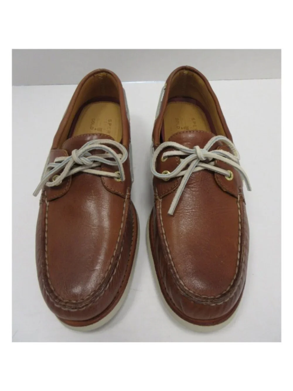 Sperry Top Sider Boat Shoes 11M Gold Cup A/O 2-Eye Leather Slip On NEW